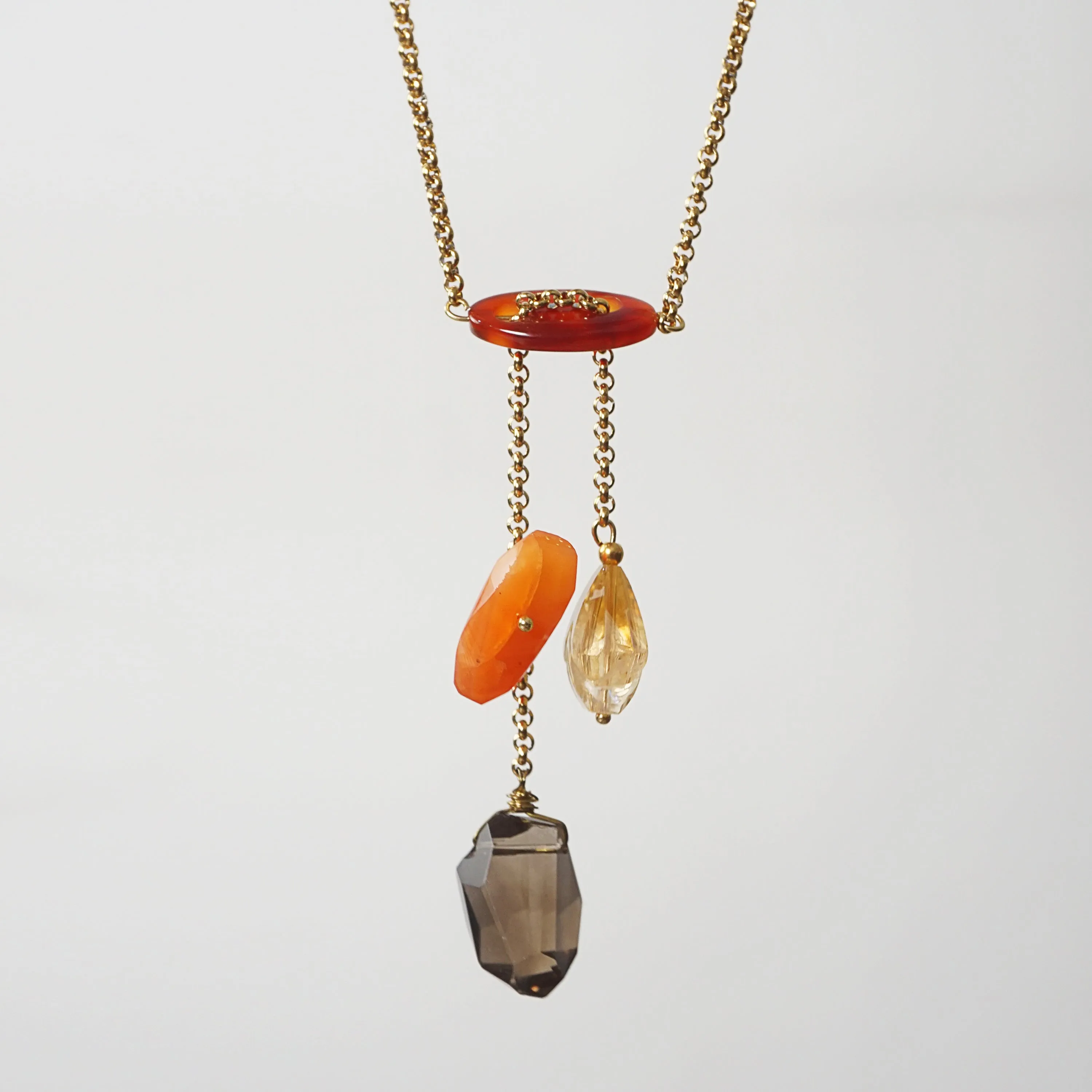Carnelian, Citrine, and Smoky Quartz