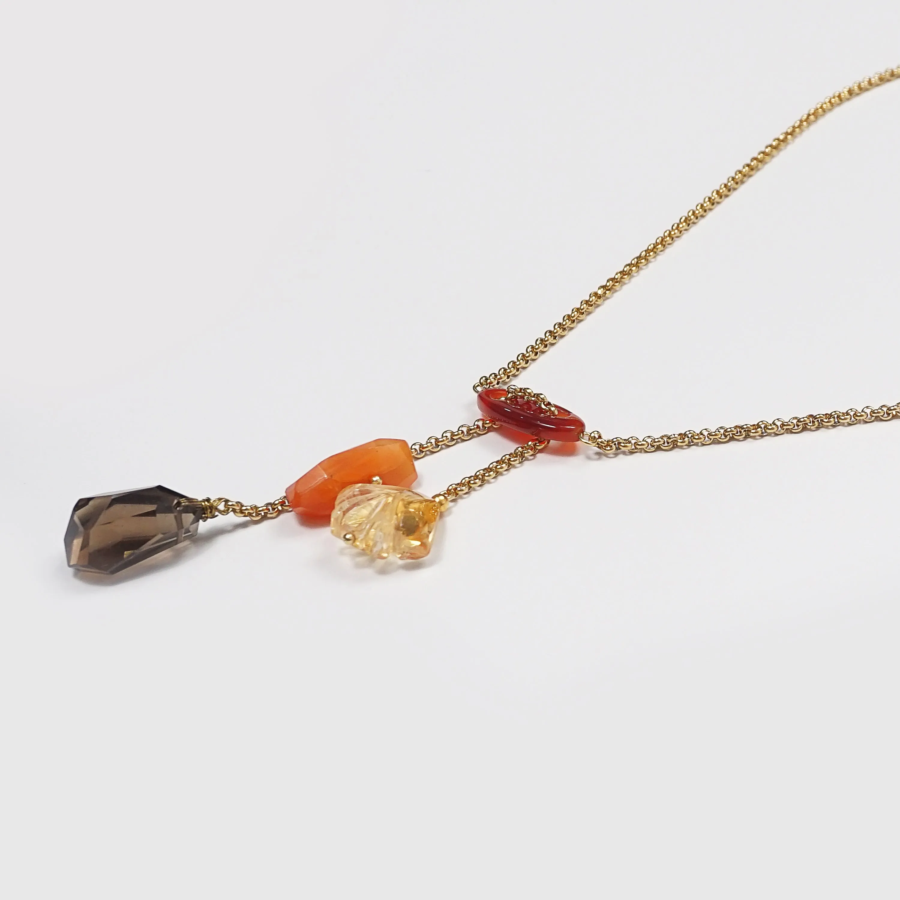 Carnelian, Citrine, and Smoky Quartz