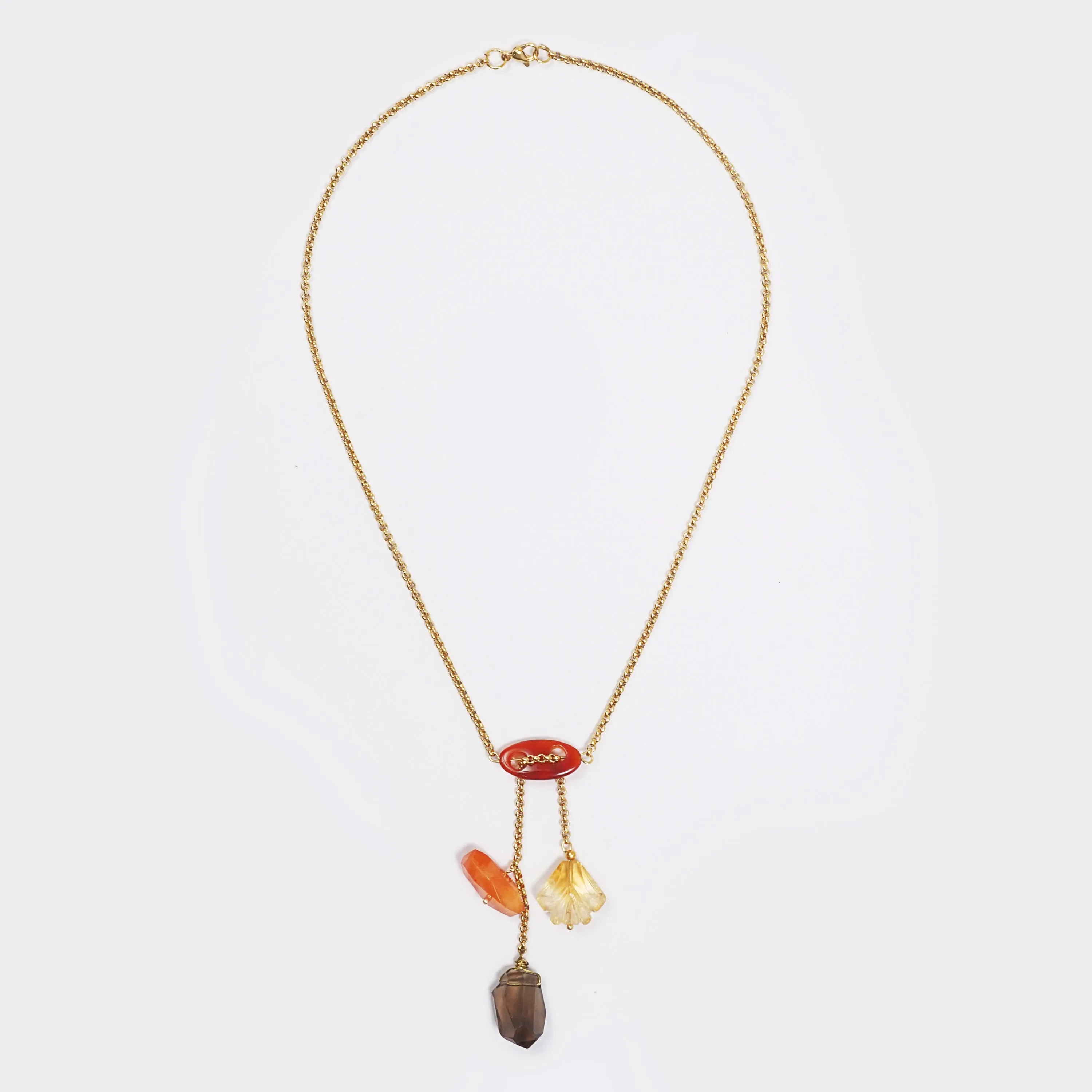Carnelian, Citrine, and Smoky Quartz