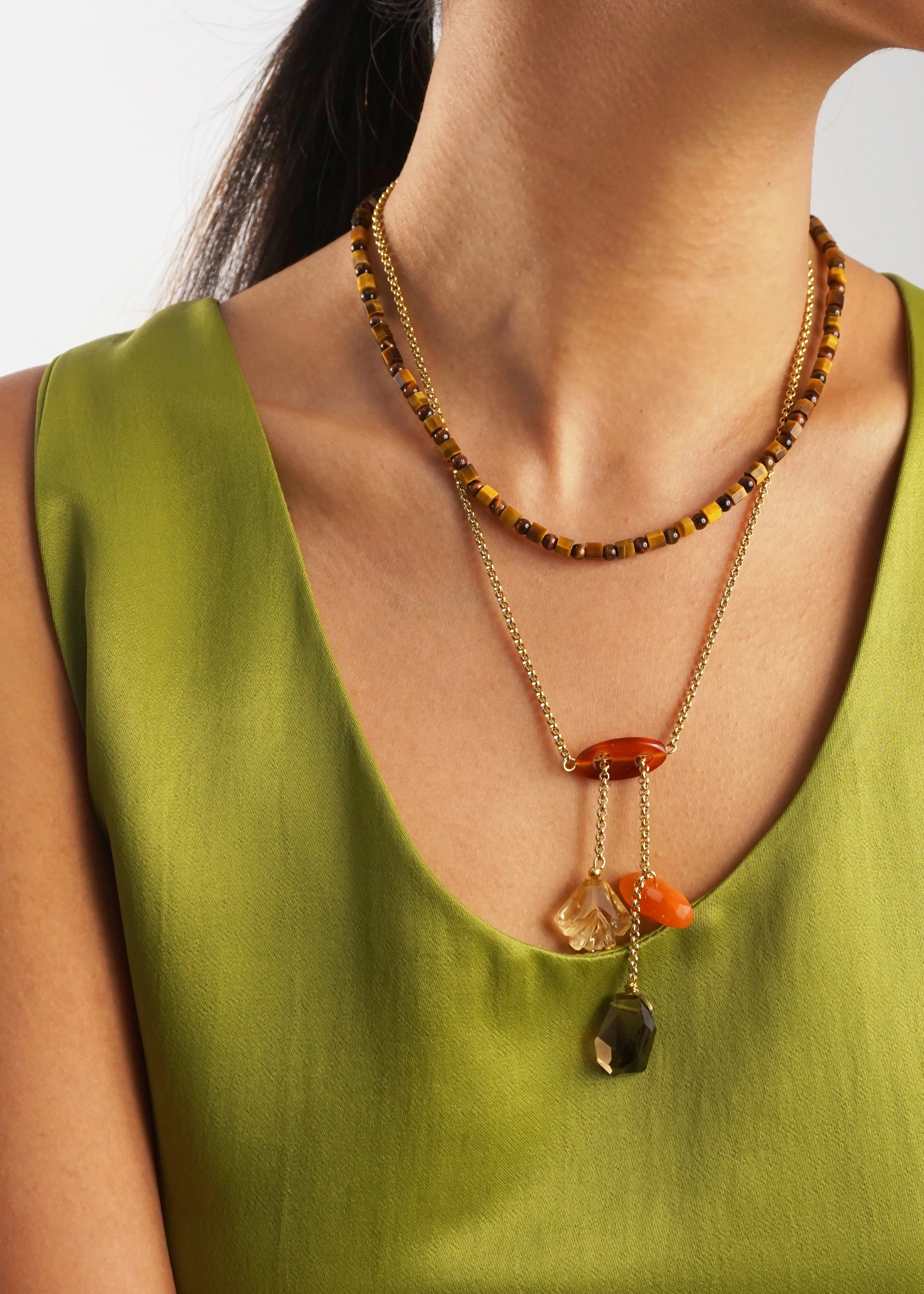 Carnelian, Citrine, and Smoky Quartz