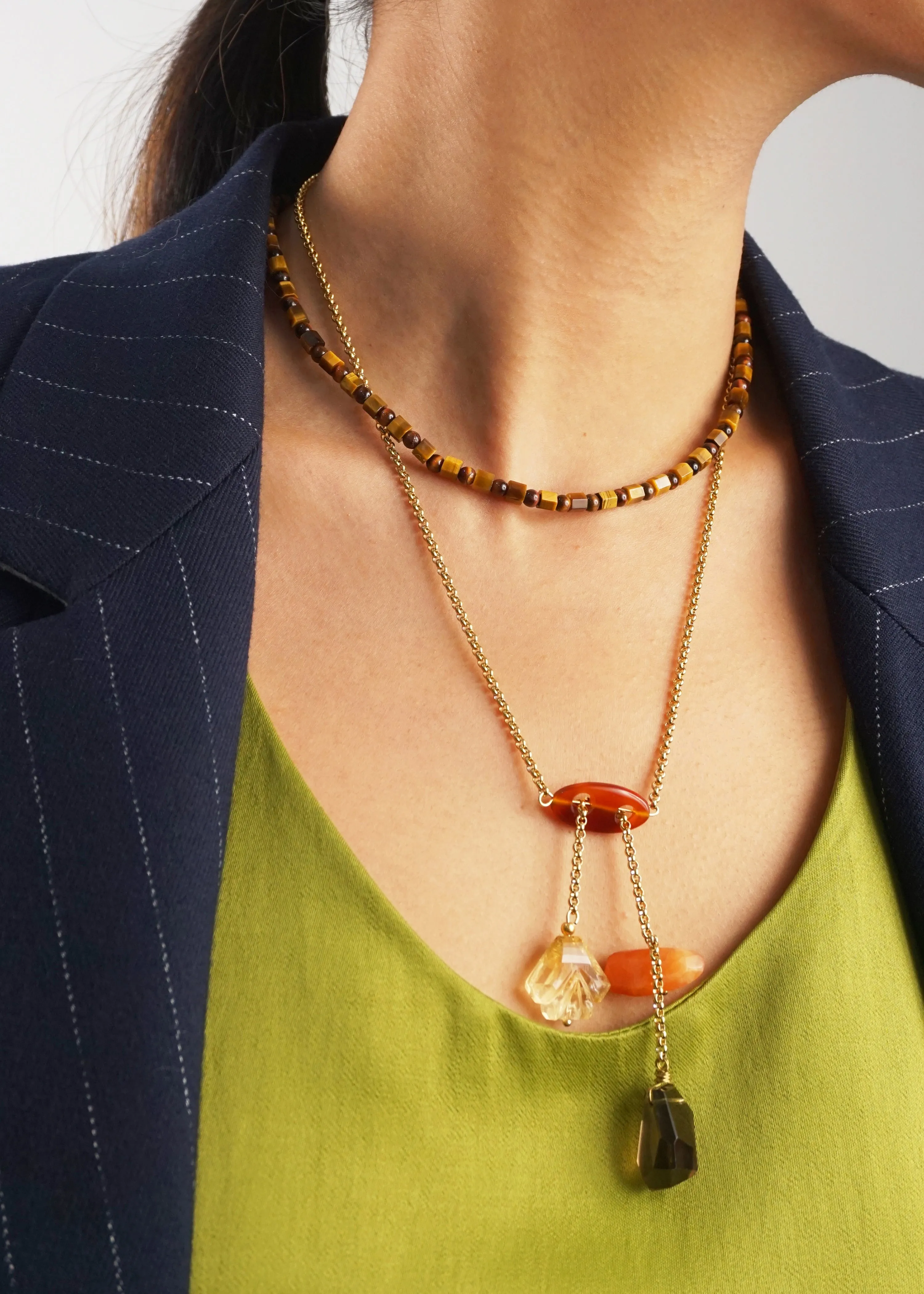 Carnelian, Citrine, and Smoky Quartz