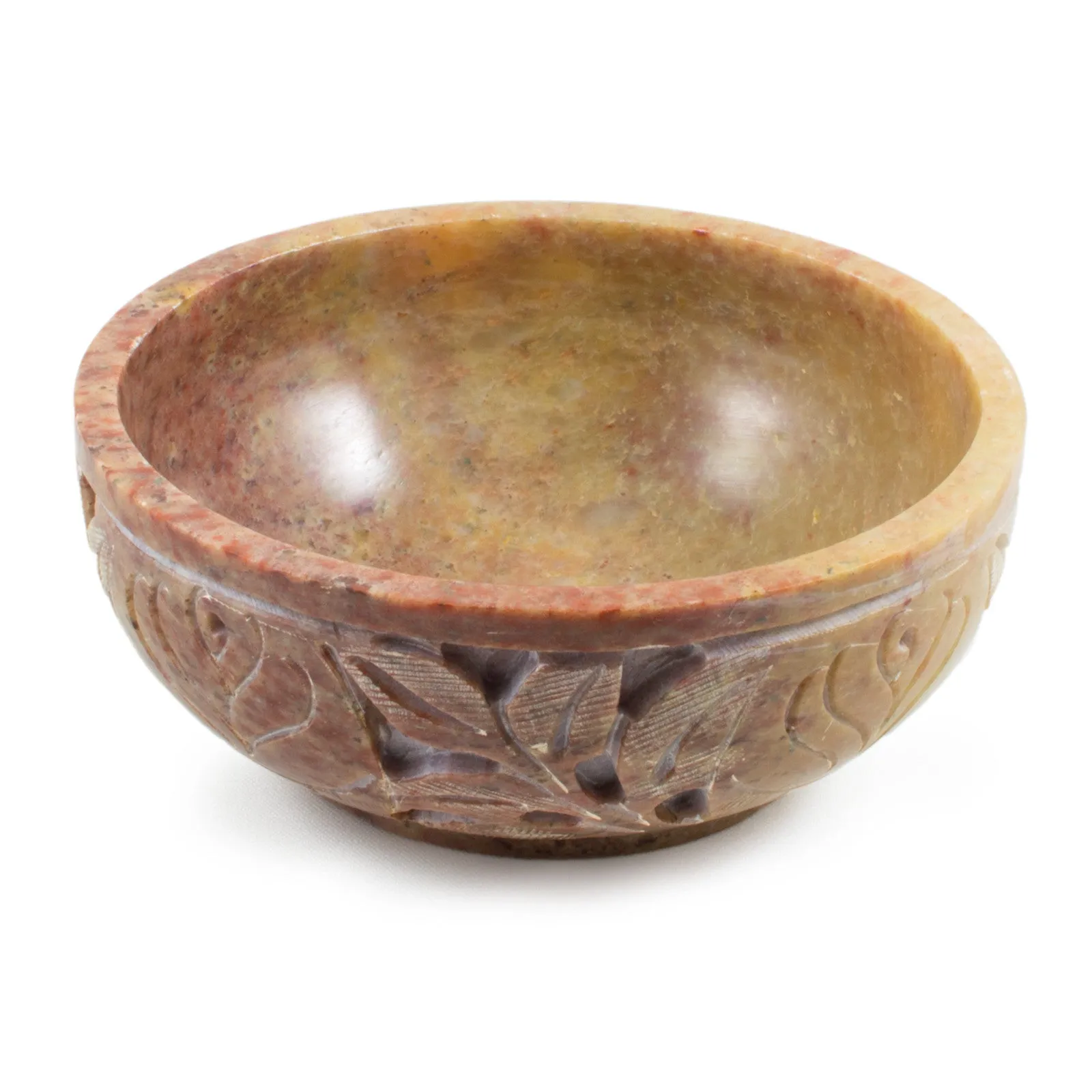 Carved Natural Soapstone Charcoal Incense Burner 5"