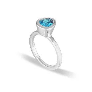 CELEBRATION STACKER RING - SMALL TRI CUT - BLUE ZIRCON