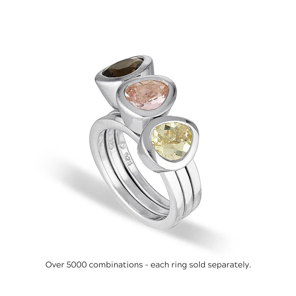 CELEBRATION STACKER RING - SMALL TRI CUT - BLUE ZIRCON
