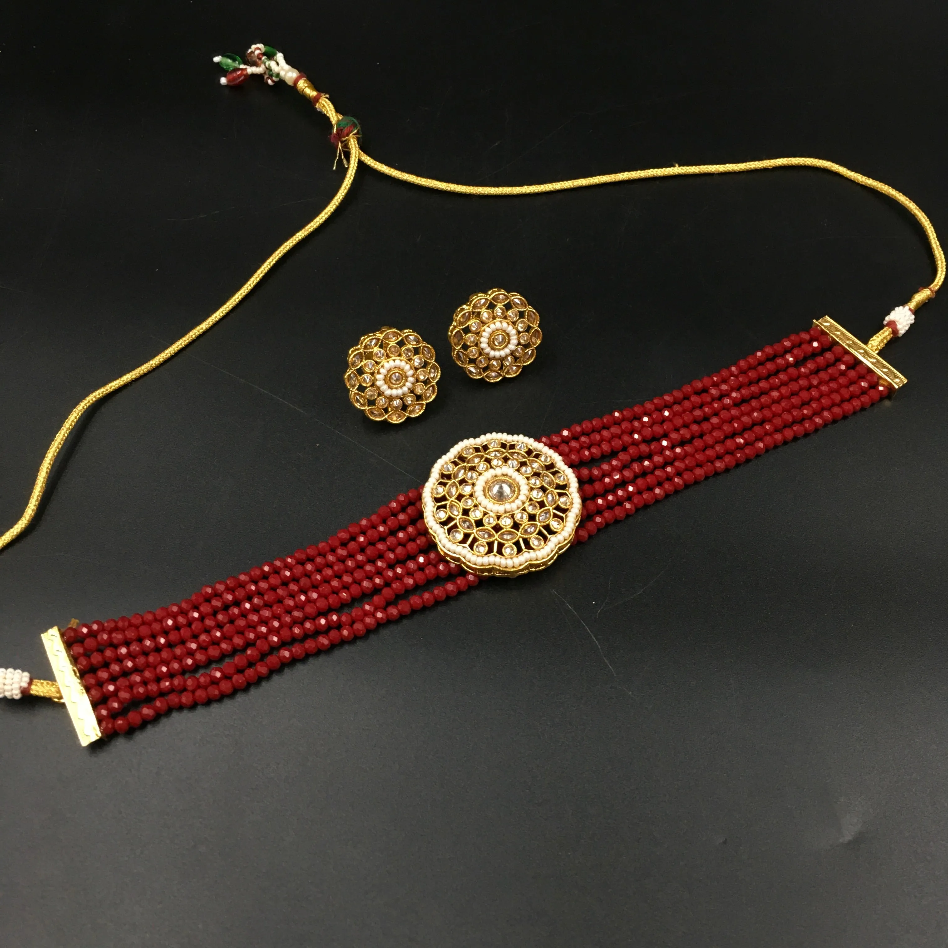 Choker Gold Look Necklace Set 4665-33