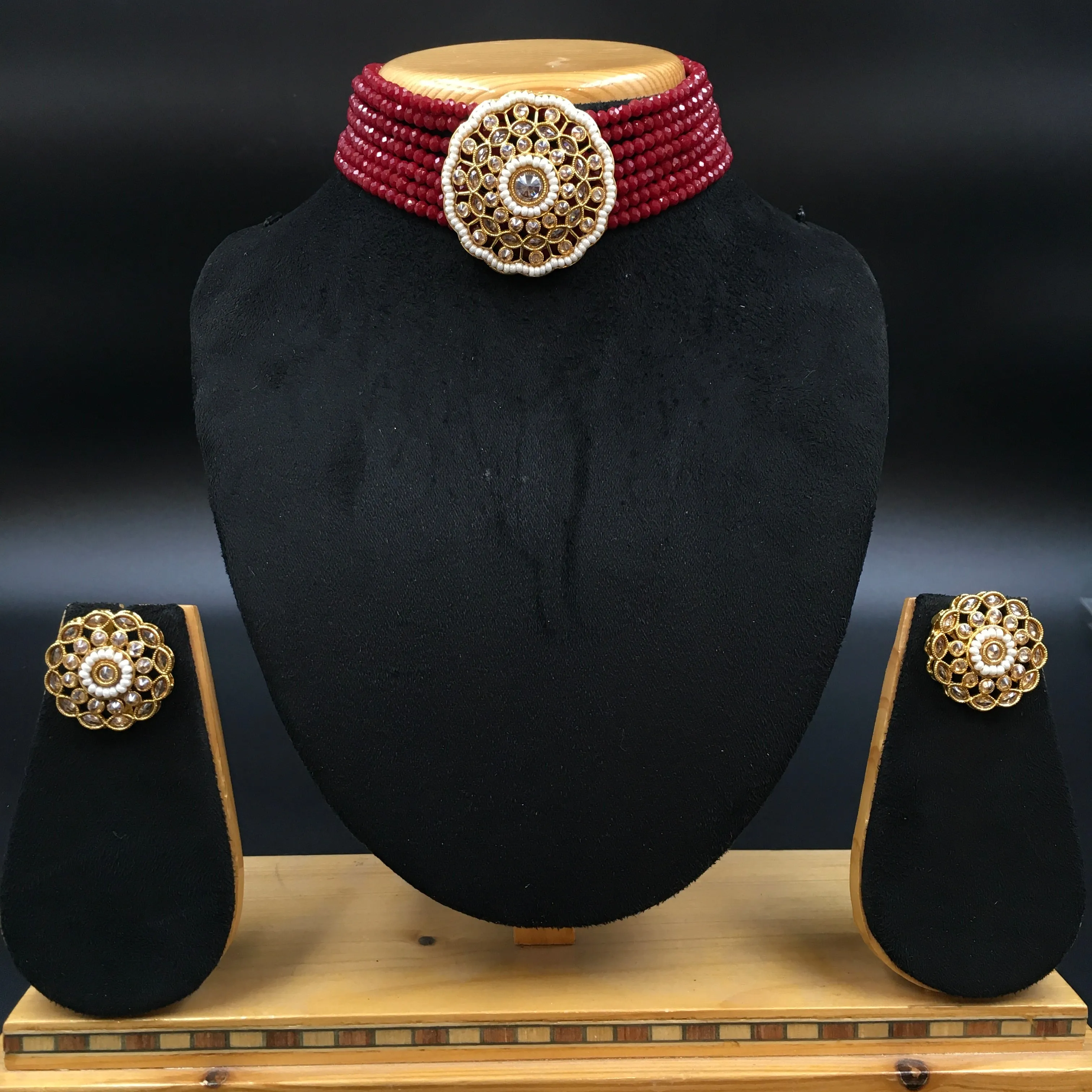 Choker Gold Look Necklace Set 4665-33