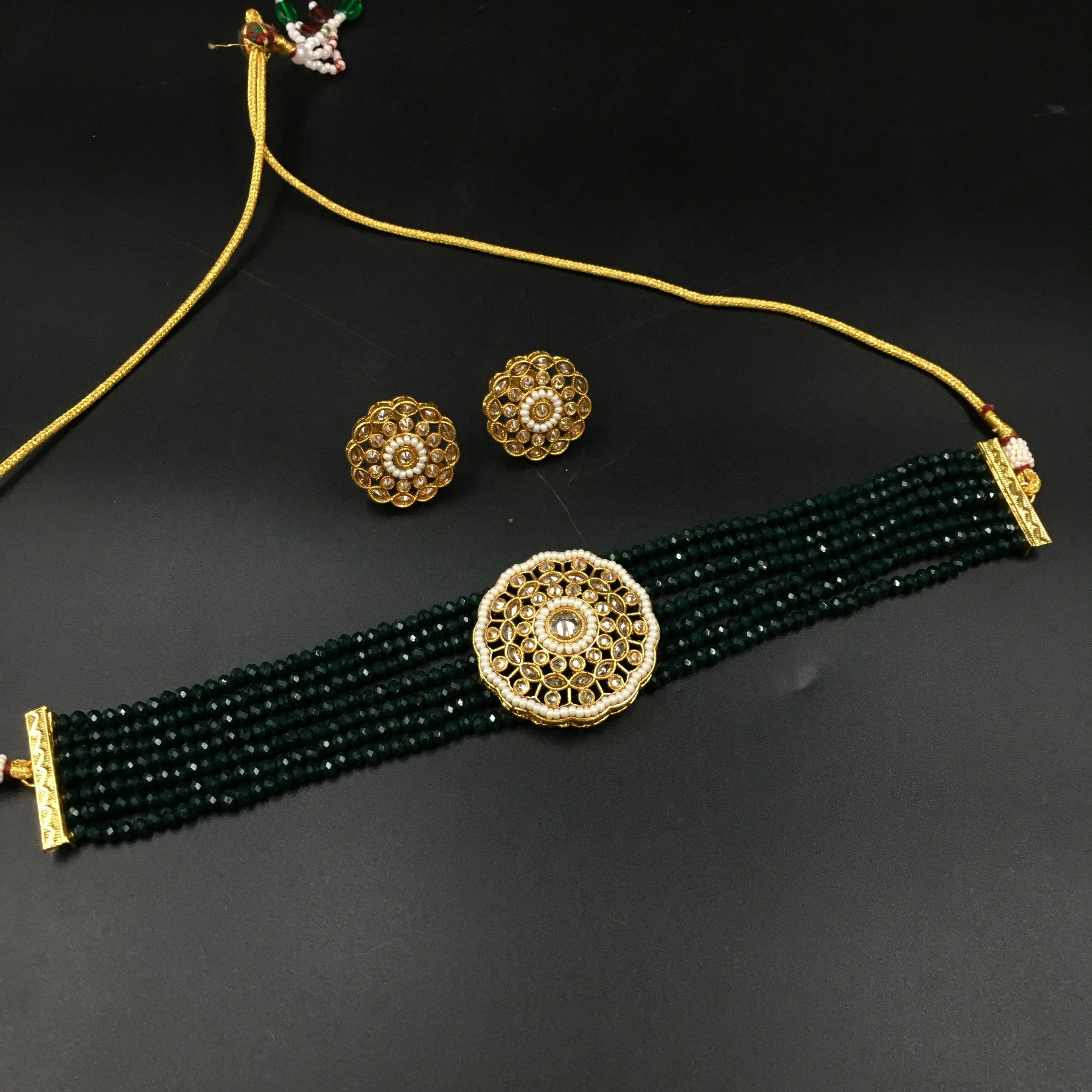 Choker Gold Look Necklace Set 4665-33