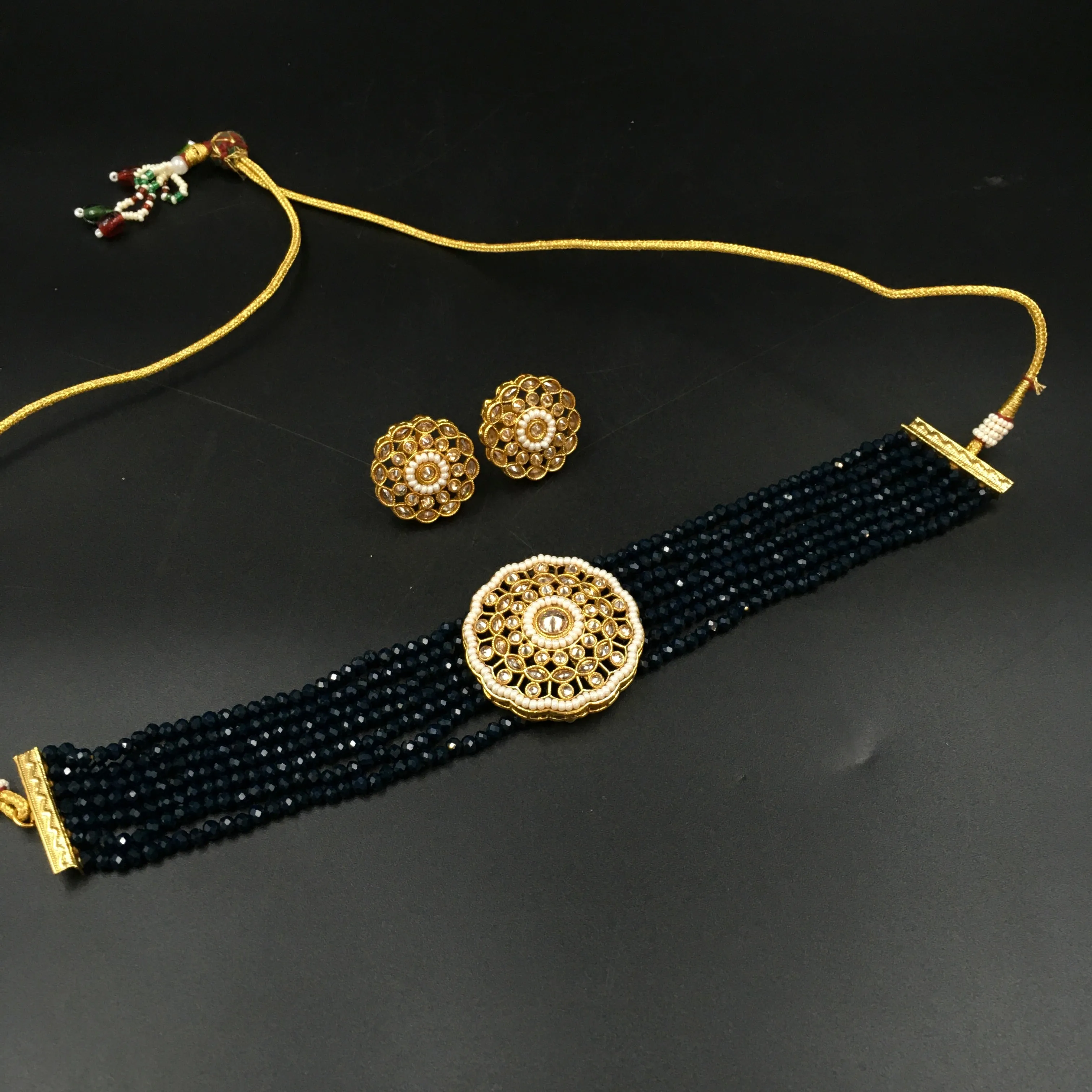 Choker Gold Look Necklace Set 4665-33