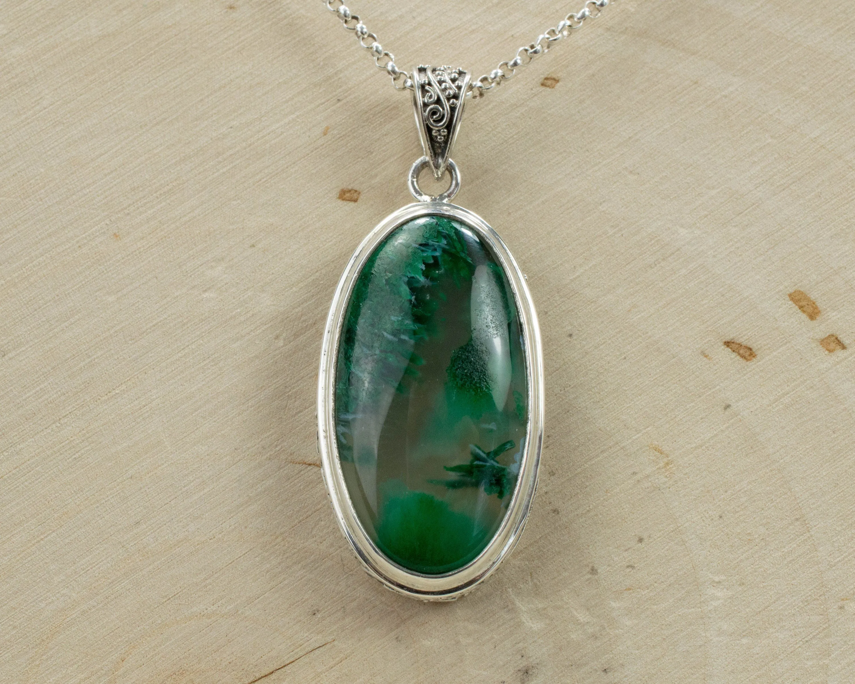 Chrysocolla and Malachite Pendant; Genuine Untreated Australia Chrysocolla
