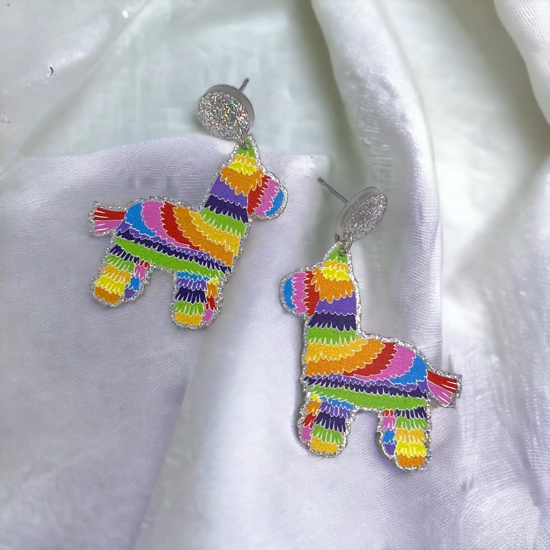 Cinco de Mayo Earrings - Halloween Earrings, Piñata Earrings, Halloween Accessories, Halloween Earrings, Birthday Piñata, Sombrero Earrings, Mexican Earrings
