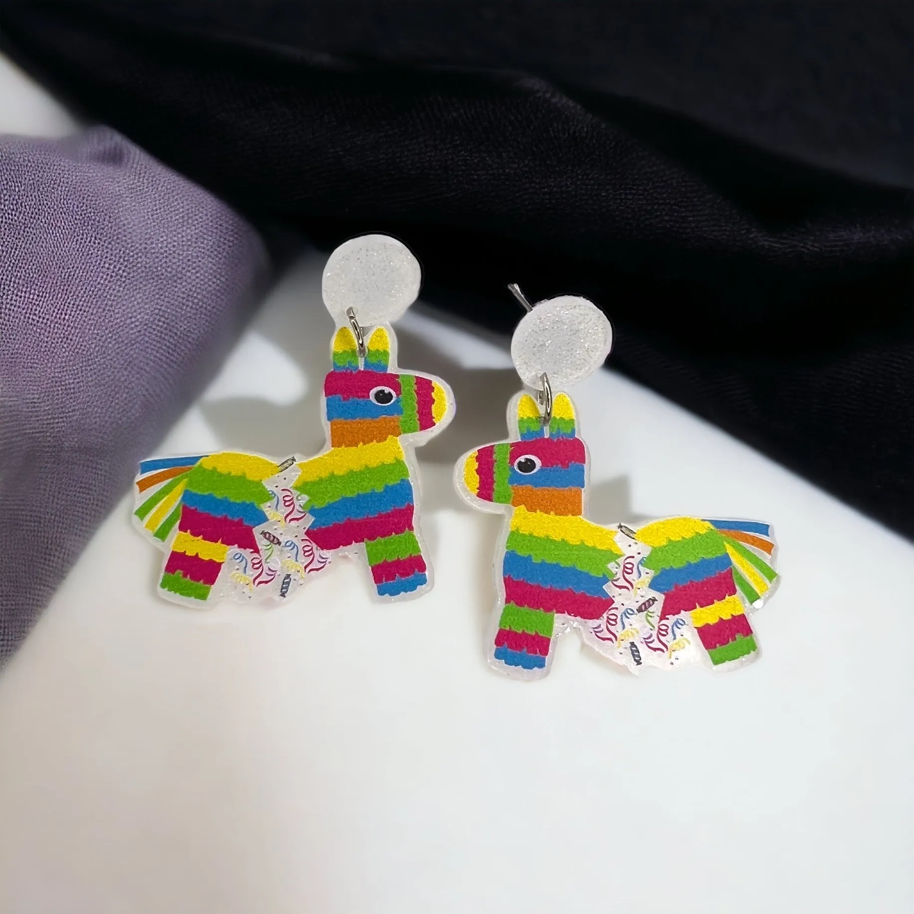 Cinco de Mayo Earrings - Halloween Earrings, Piñata Earrings, Halloween Accessories, Halloween Earrings, Birthday Piñata, Sombrero Earrings, Mexican Earrings