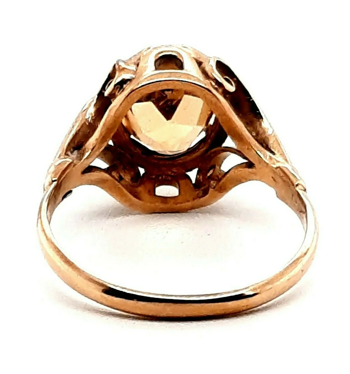 Citrine 9ct Yellow Gold Ring with Scroll Setting