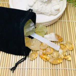 Citrine Abundance Crystal Pouch Set
