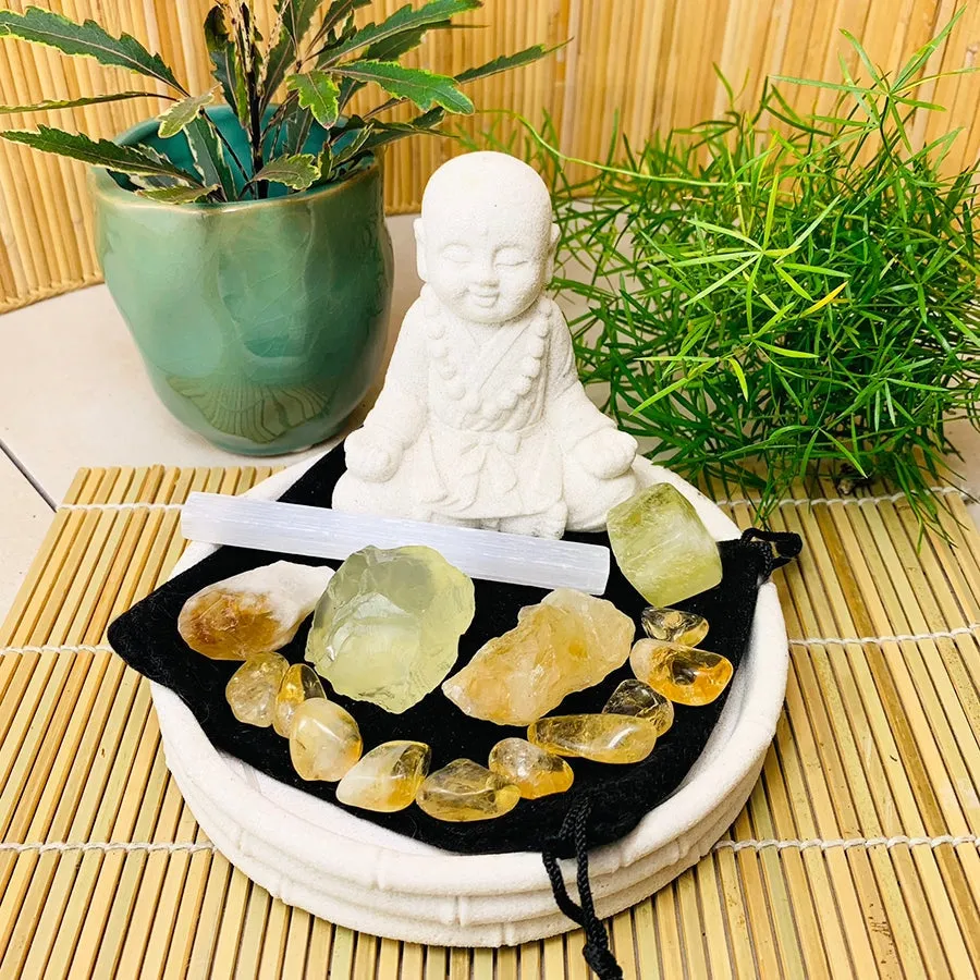 Citrine Abundance Crystal Pouch Set