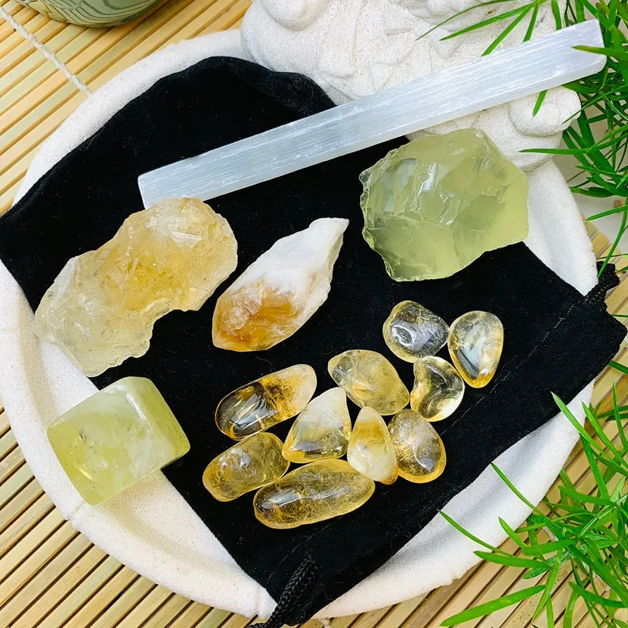 Citrine Abundance Crystal Pouch Set