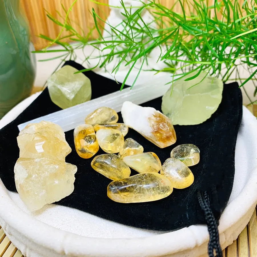 Citrine Abundance Crystal Pouch Set