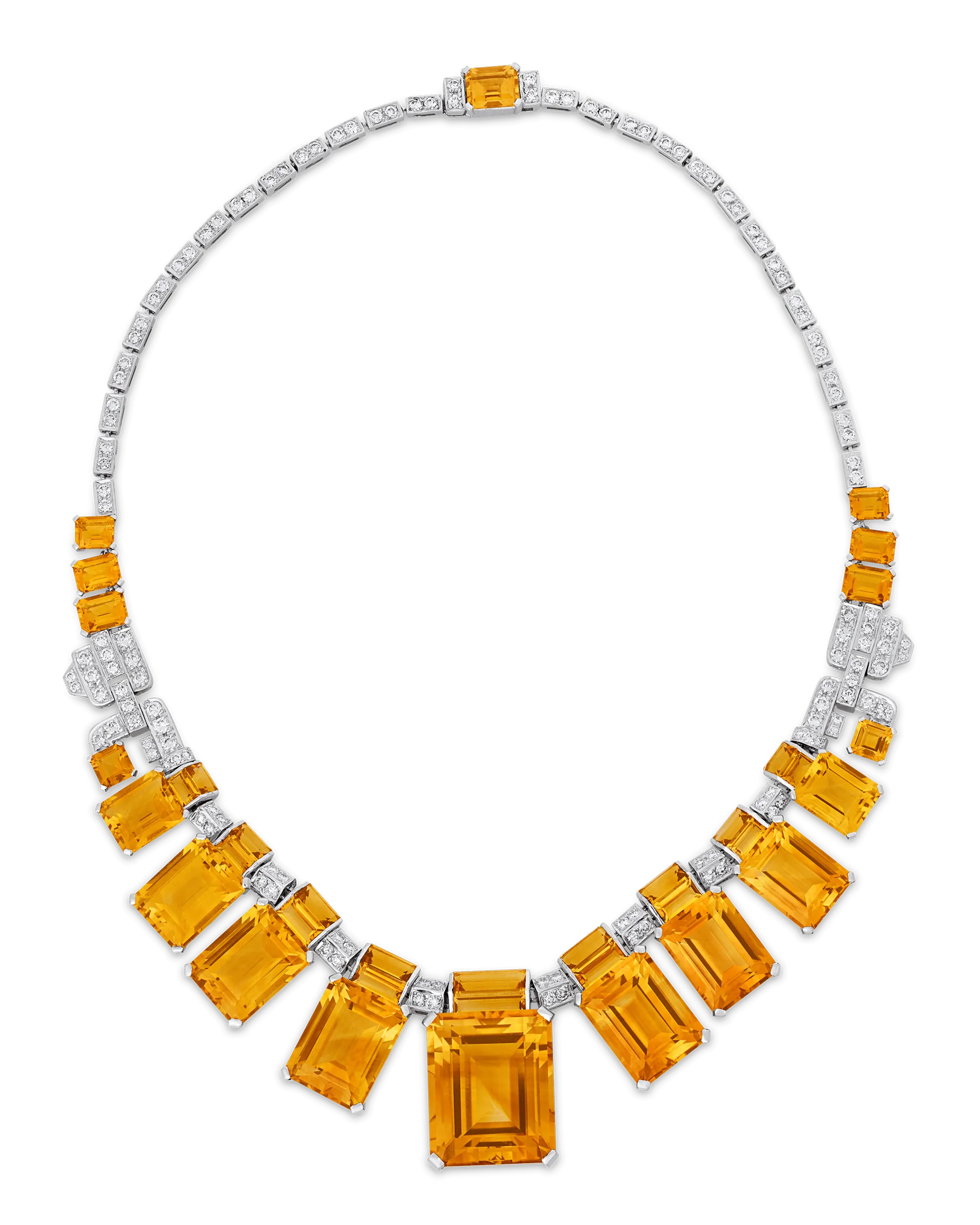 Citrine and Diamond Necklace