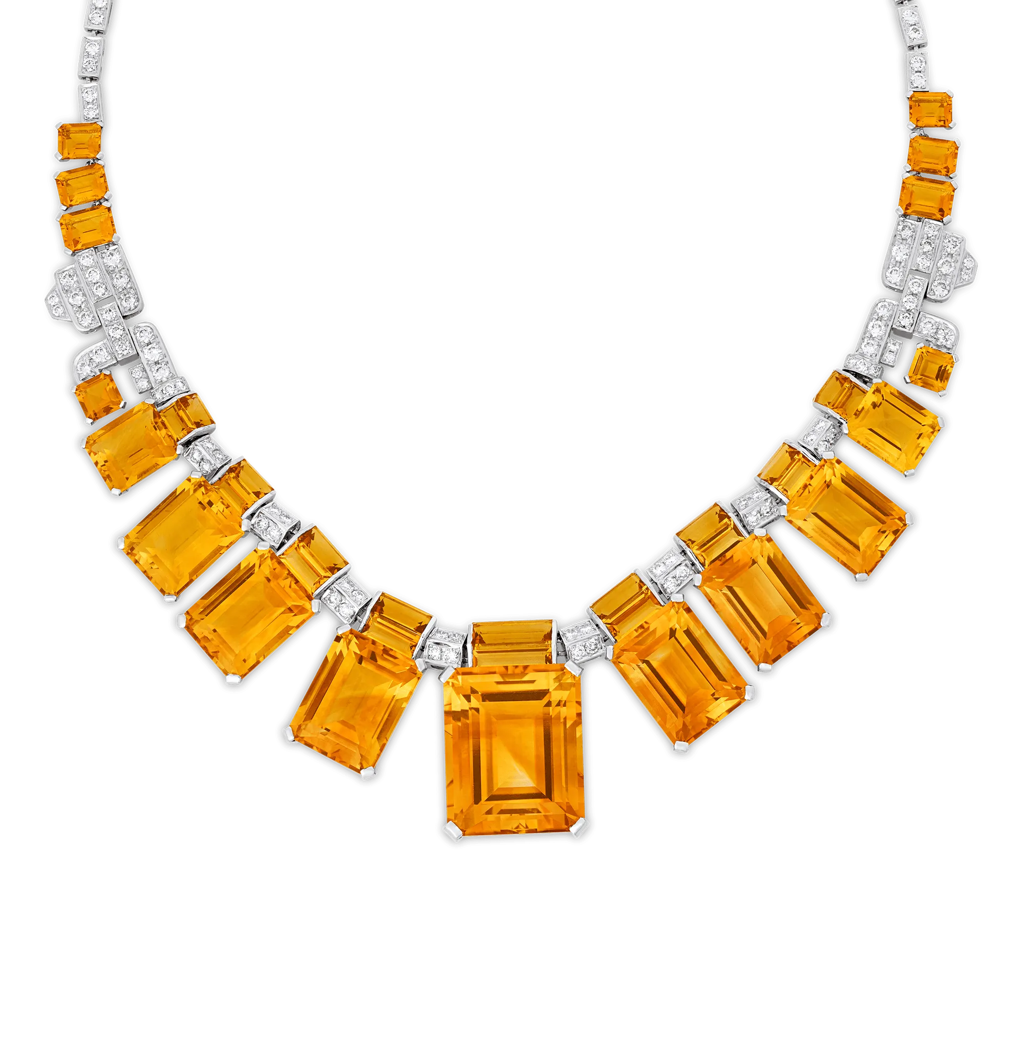 Citrine and Diamond Necklace