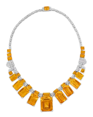 Citrine and Diamond Necklace