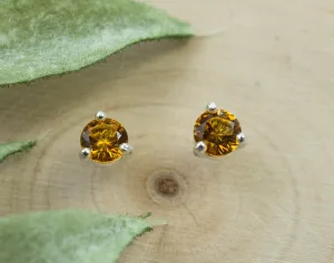 Citrine Earrings; Natural Untreated Uruguay Citrine; 0.390cts