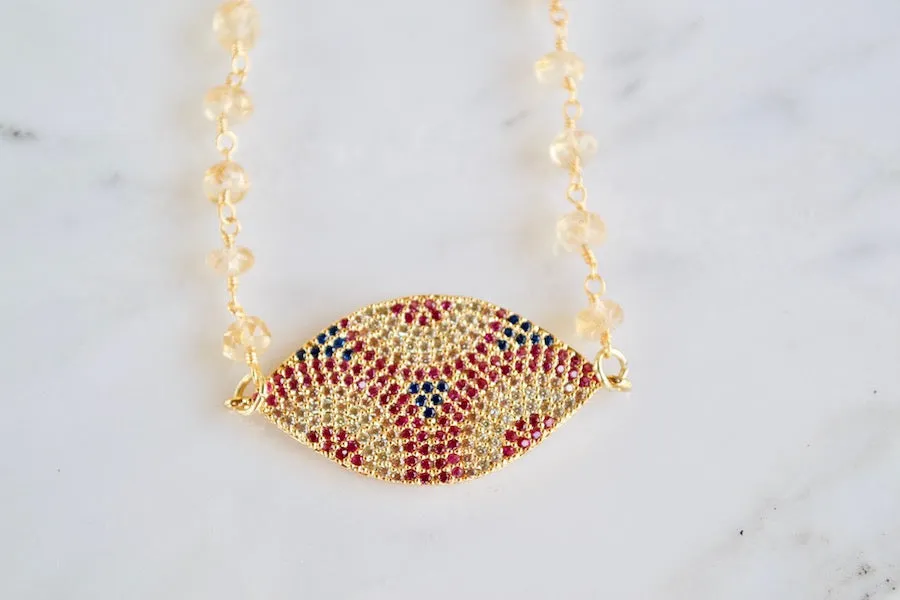 Citrine Eye Choker