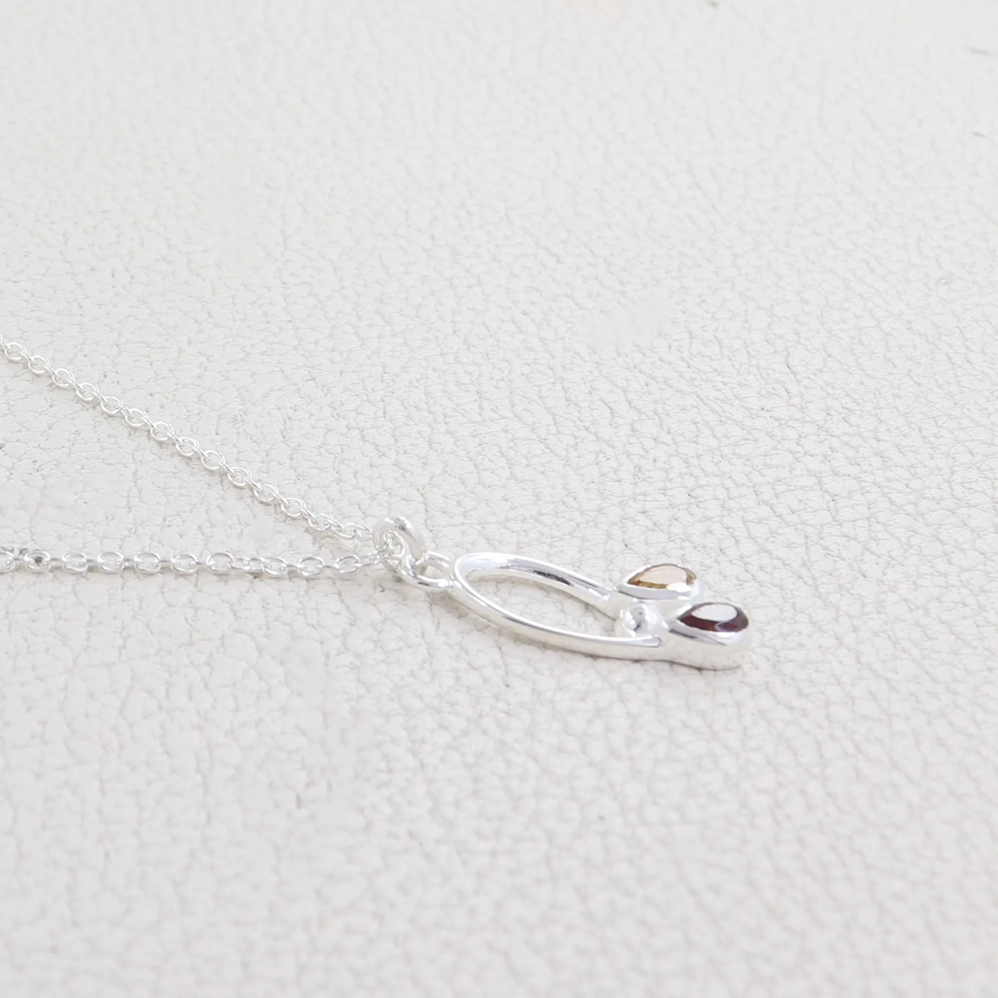 Citrine, Garnet Gemstoe Beautiful Necklace, 925 Sterling Silver Handmade Necklace