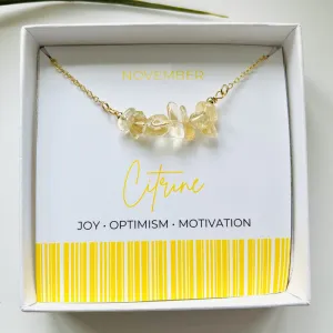 Citrine - November Birthstone Necklace