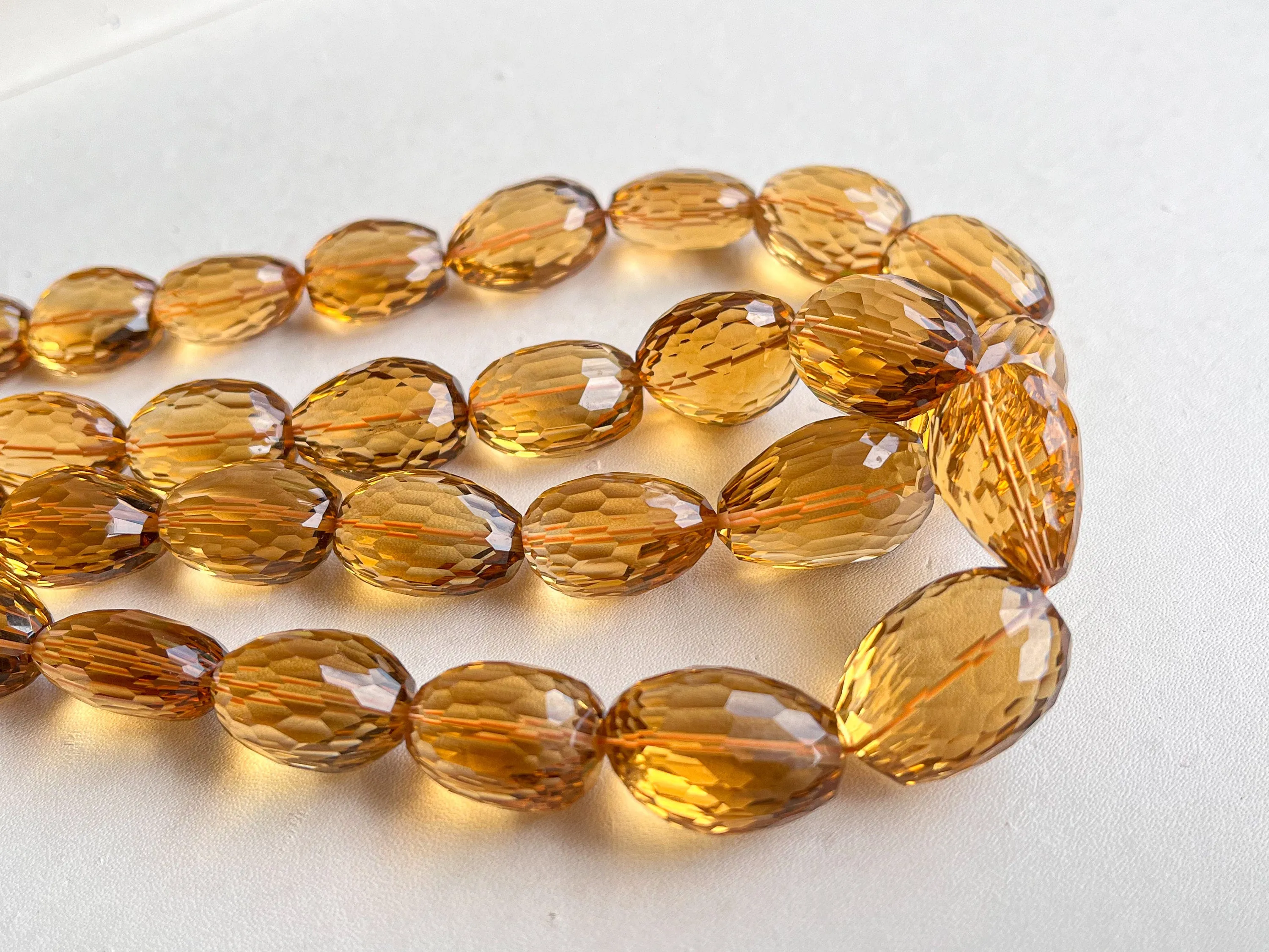 Citrine Quartz Concave cut Tumble Shape Clear Quality Beads