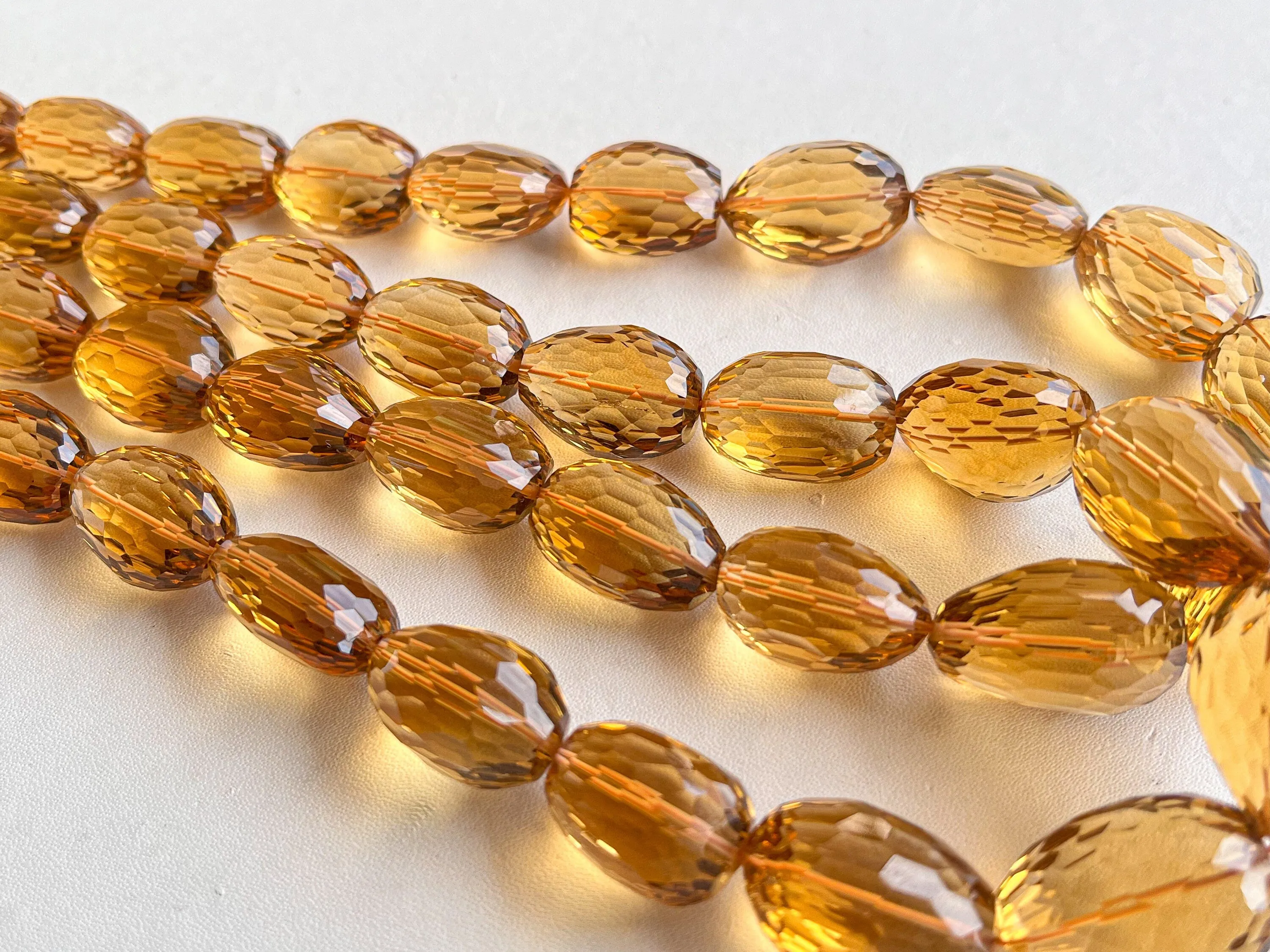 Citrine Quartz Concave cut Tumble Shape Clear Quality Beads
