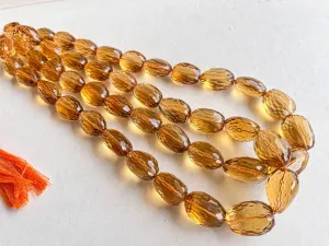 Citrine Quartz Concave cut Tumble Shape Clear Quality Beads
