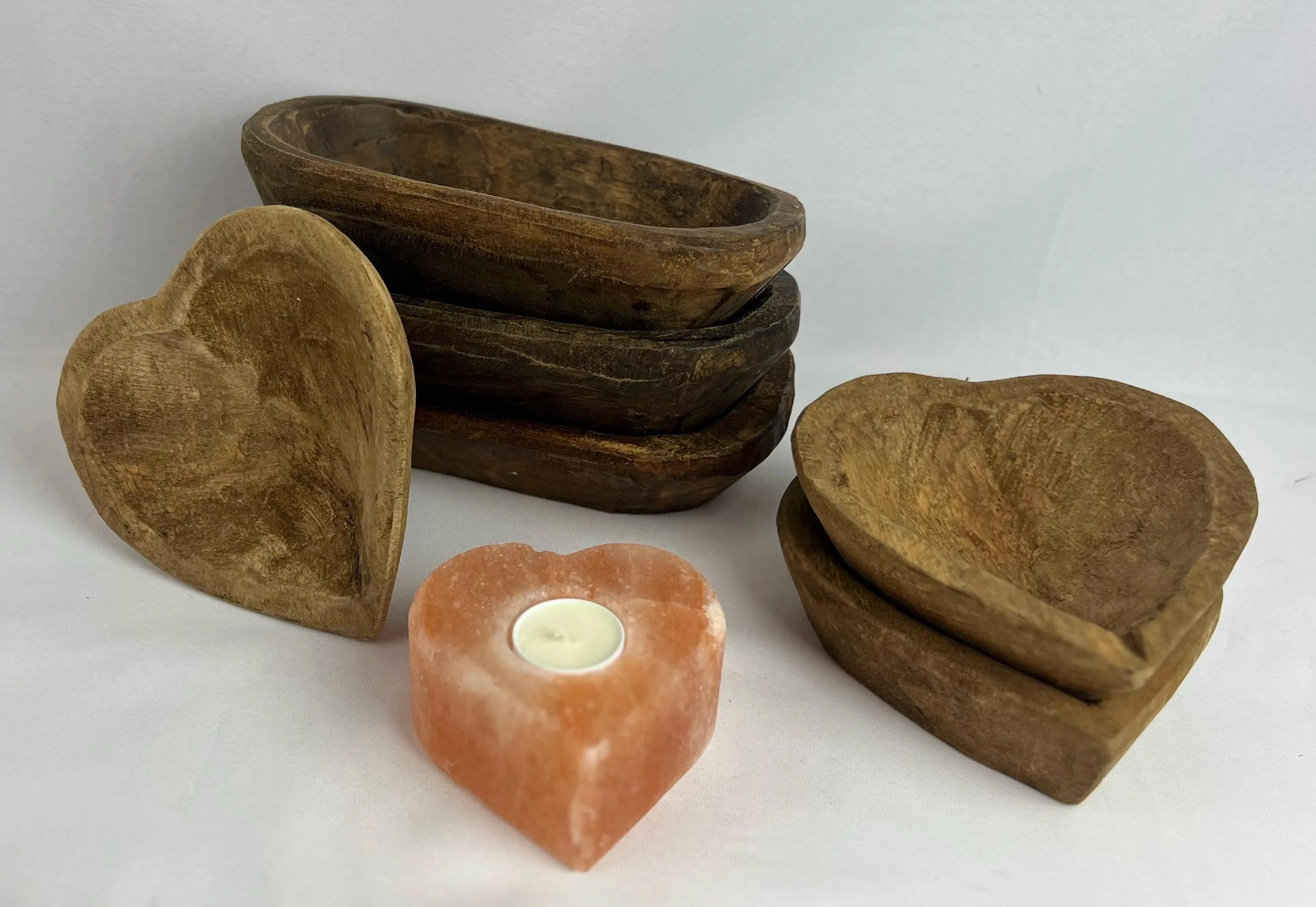 Citrine Tumbled Heart Crystal Candle Holder