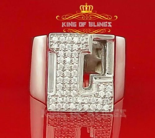 Cubic Zirconia 925 Sterling White Silver Alphabets A to Z Women's Ring Size 8