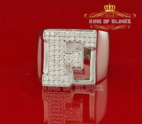 Cubic Zirconia 925 Sterling White Silver Alphabets A to Z Women's Ring Size 8