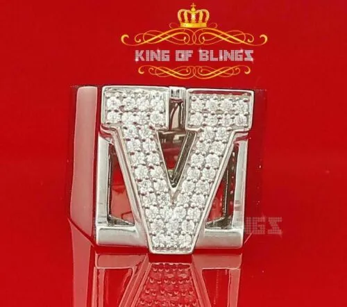 Cubic Zirconia 925 Sterling White Silver Alphabets A to Z Women's Ring Size 8