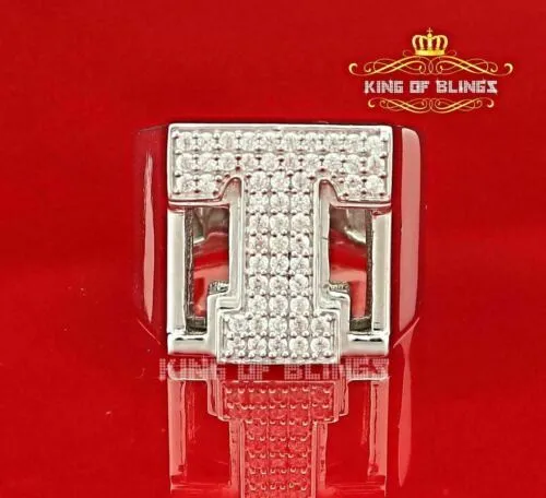 Cubic Zirconia 925 Sterling White Silver Alphabets A to Z Women's Ring Size 8