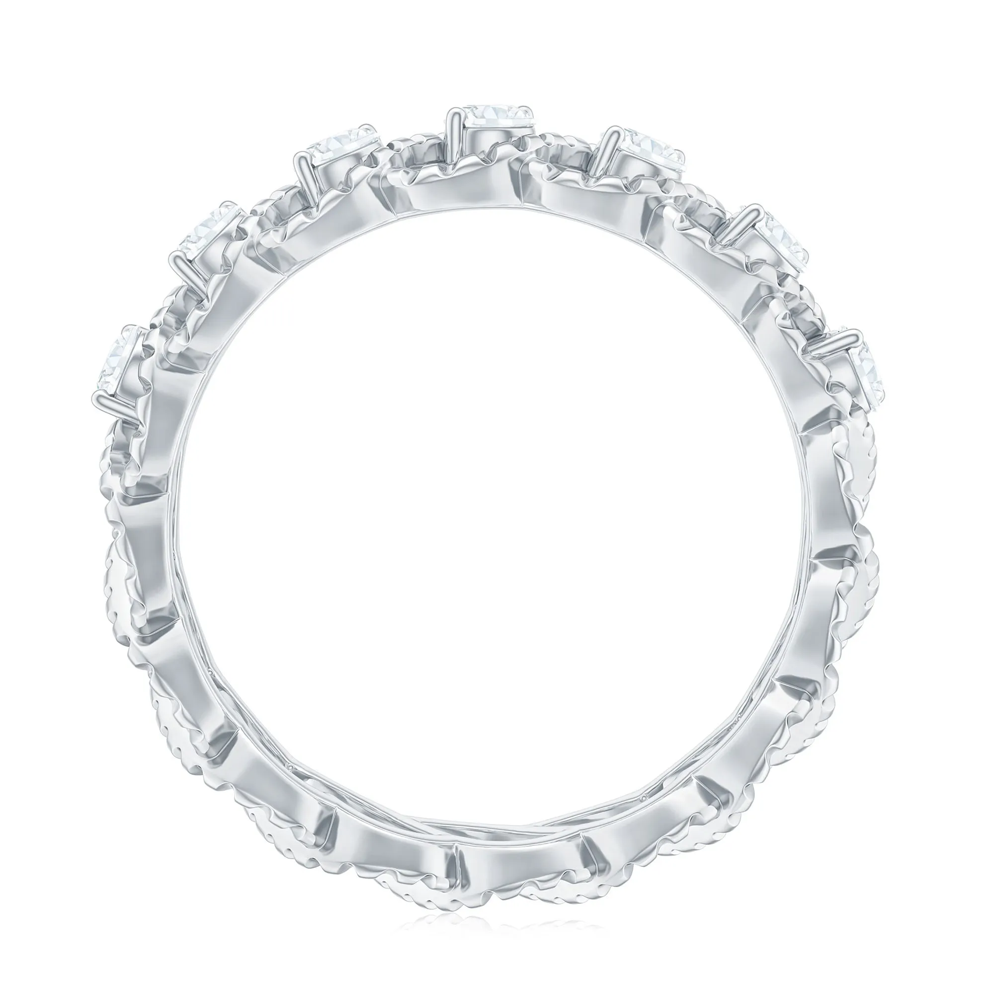 Cubic Zirconia Twisted Eternity Band Ring