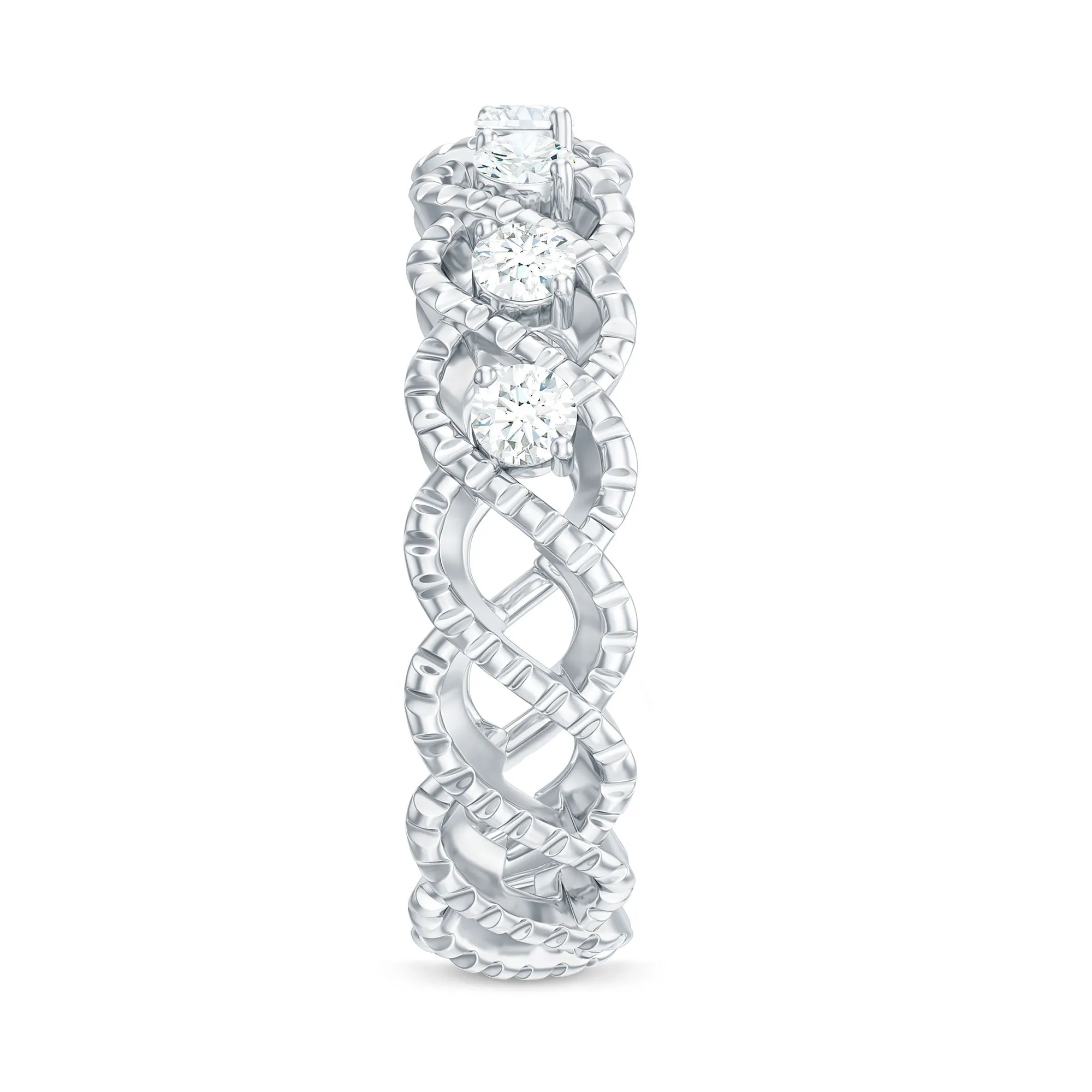 Cubic Zirconia Twisted Eternity Band Ring