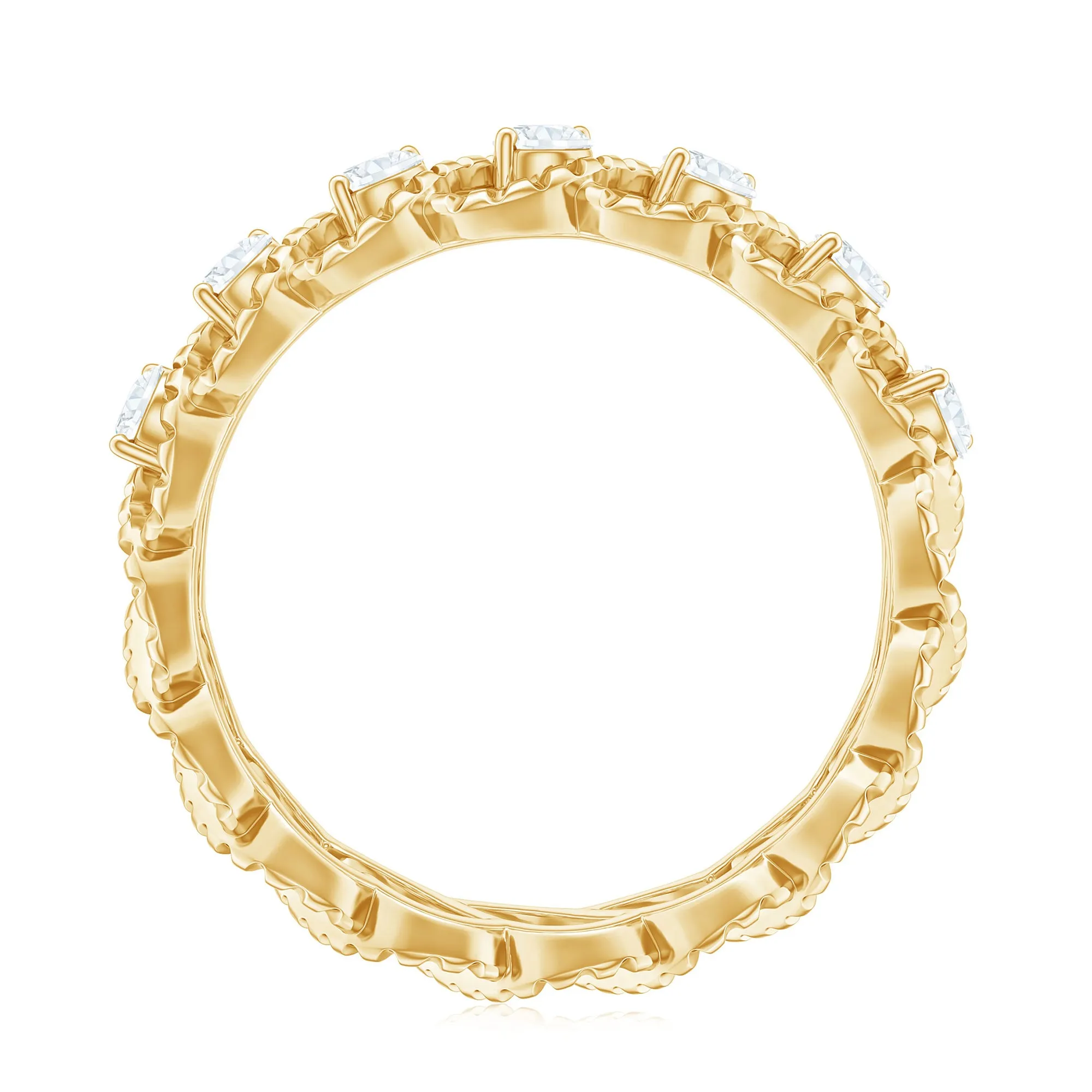 Cubic Zirconia Twisted Eternity Band Ring