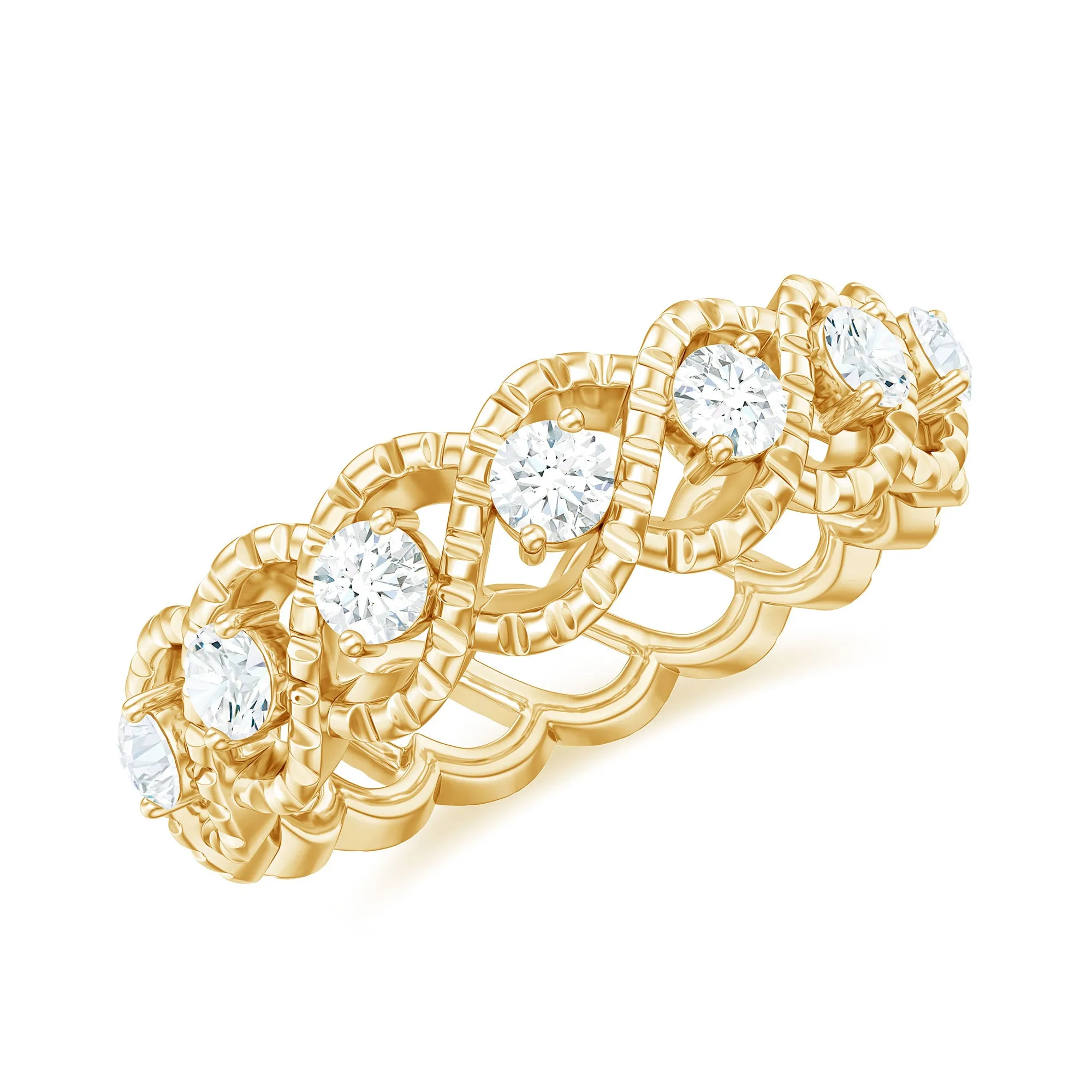 Cubic Zirconia Twisted Eternity Band Ring