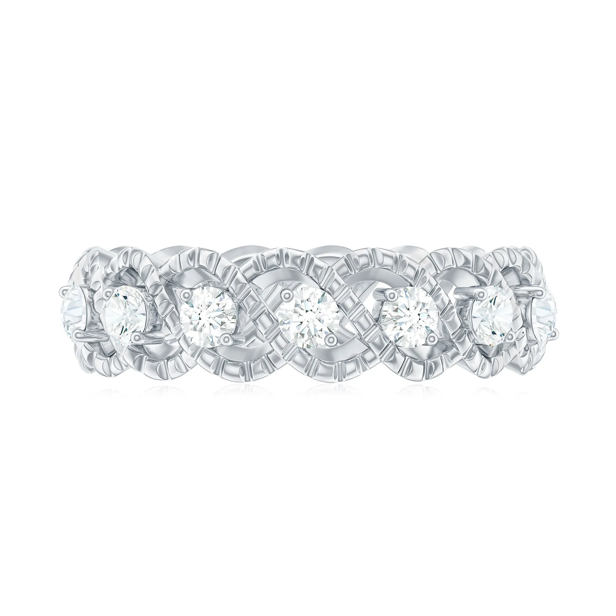 Cubic Zirconia Twisted Eternity Band Ring