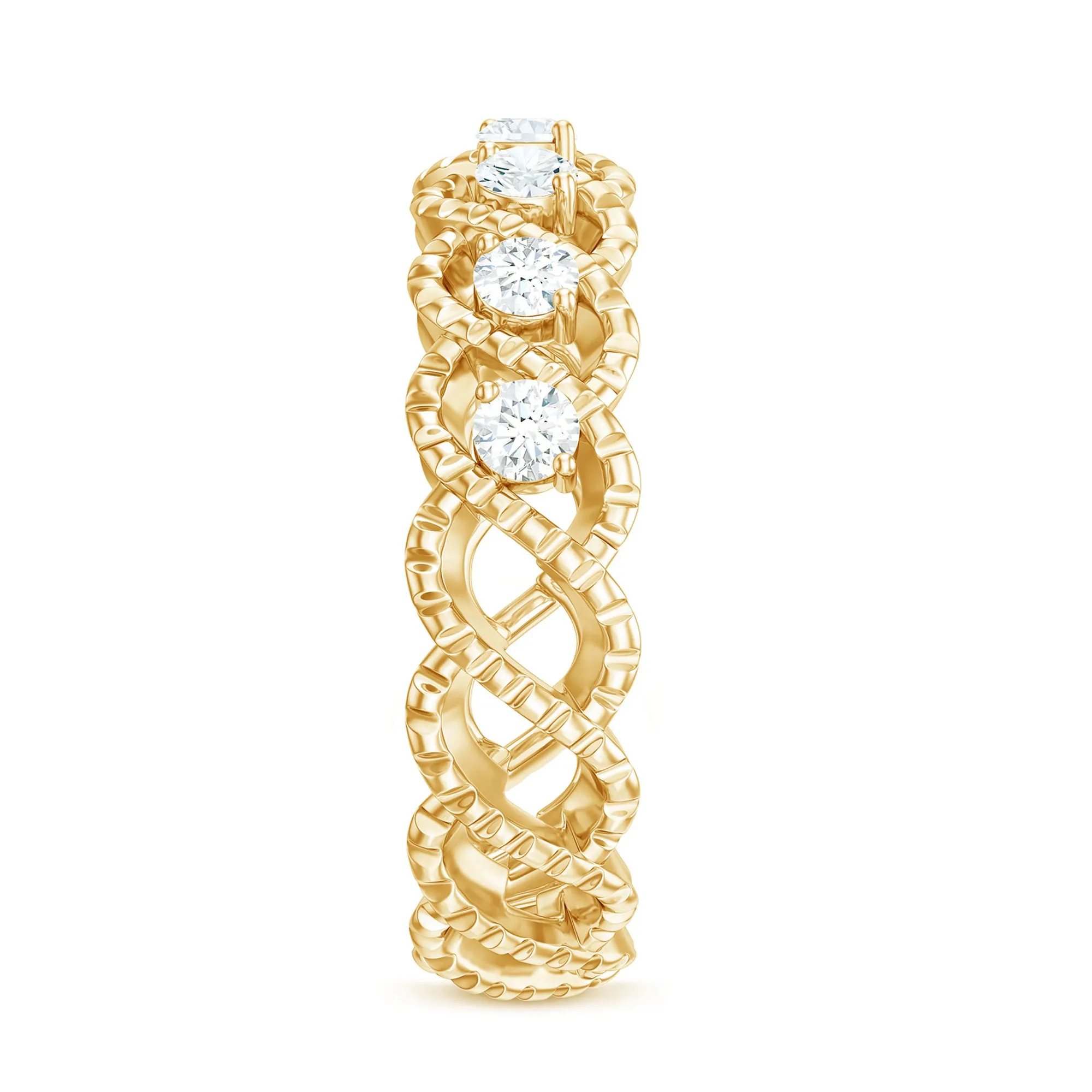 Cubic Zirconia Twisted Eternity Band Ring