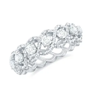 Cubic Zirconia Twisted Eternity Band Ring