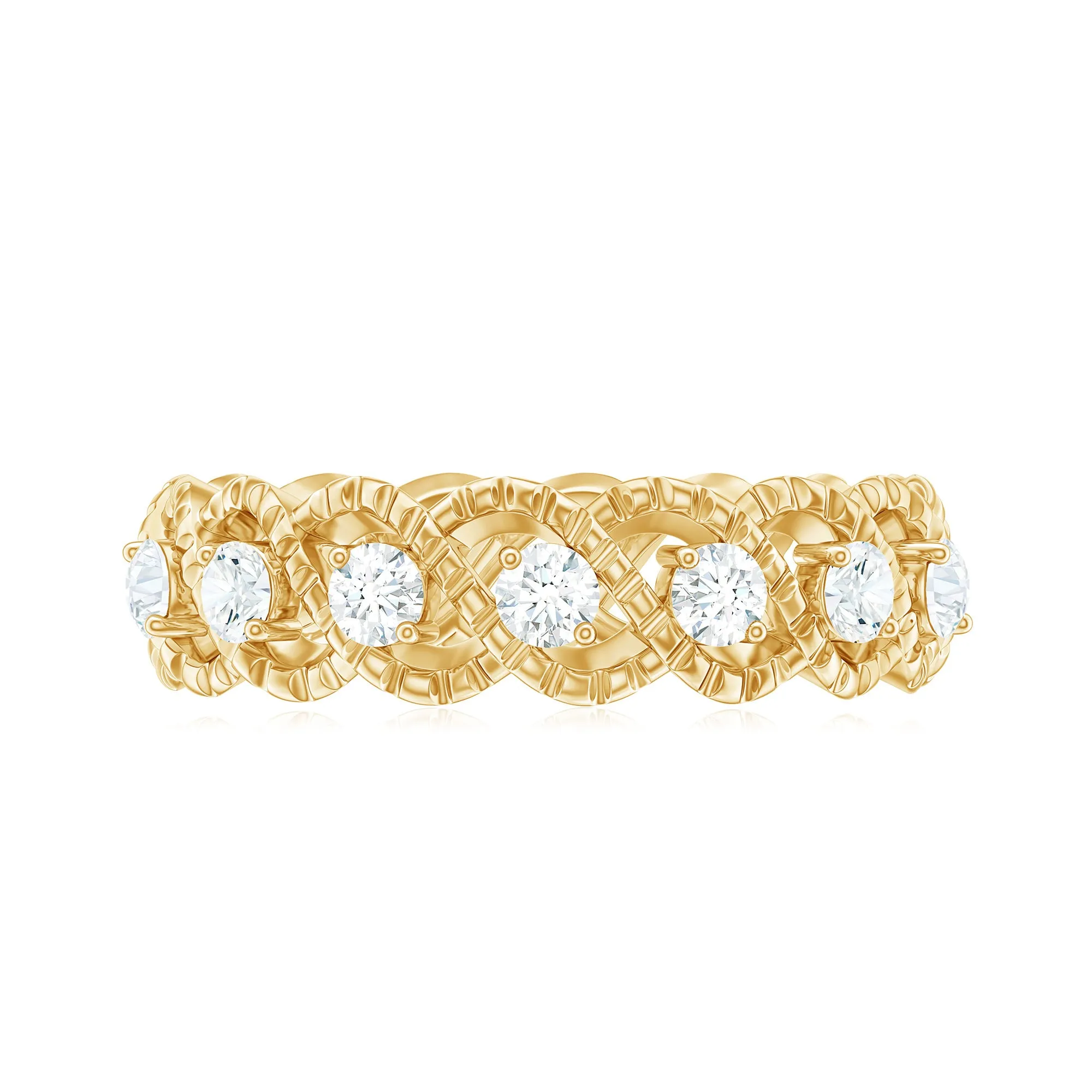 Cubic Zirconia Twisted Eternity Band Ring