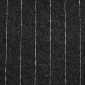Dark Grey Chalk Stripe 100% Merino Flannel Suiting