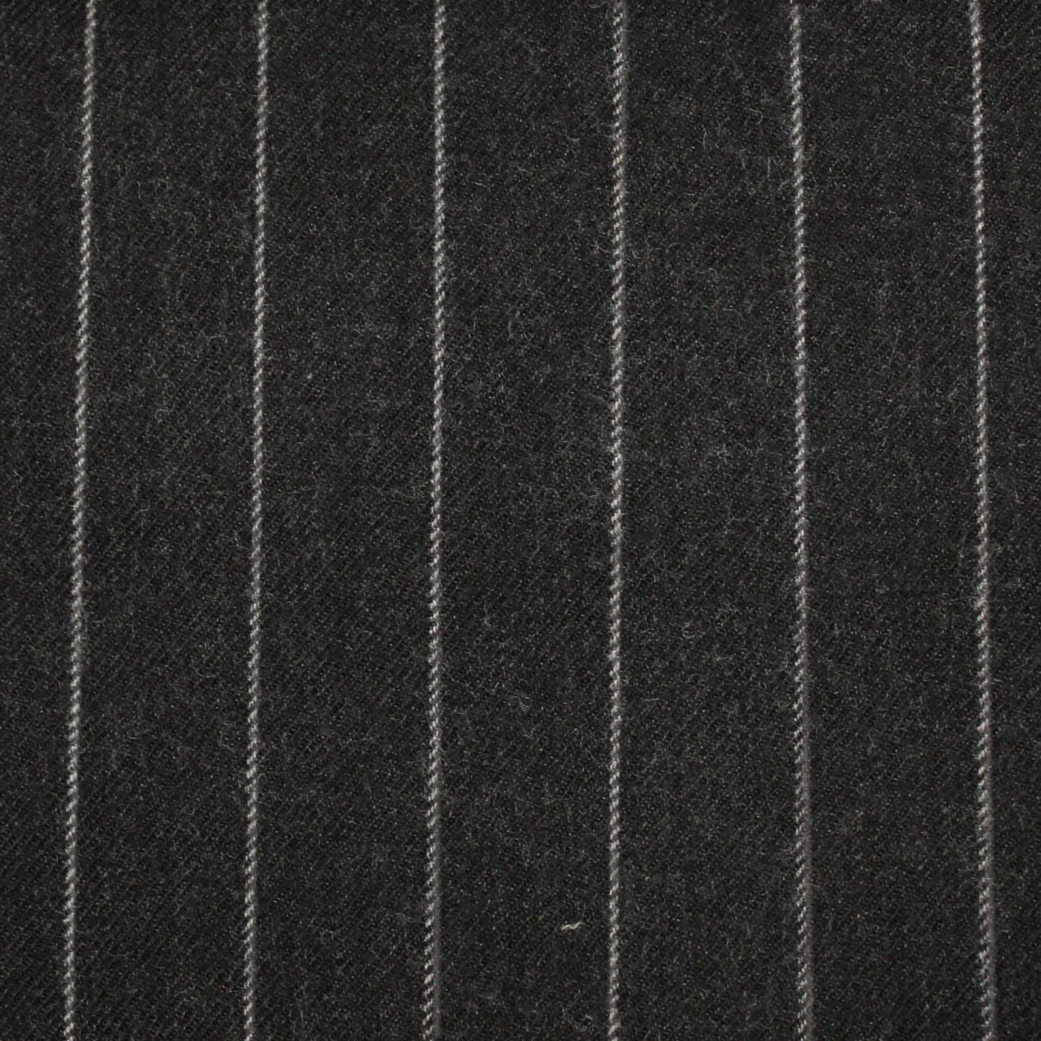 Dark Grey Chalk Stripe 100% Merino Flannel Suiting
