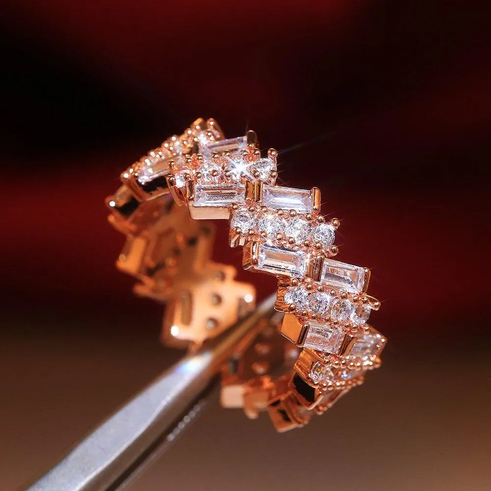 Dazzling Zircon Bejeweled Ring