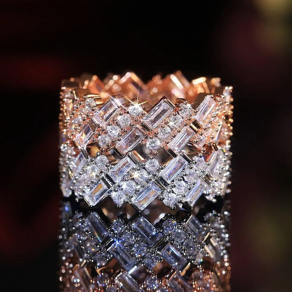 Dazzling Zircon Bejeweled Ring