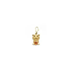 Diamond Chinese Zodiac Tiger with Citrine Heart Pendant (18K)