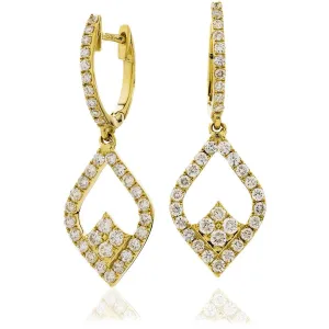 DIAMOND FANCY DROP EARRINGS IN 18K YELLOW GOLD
