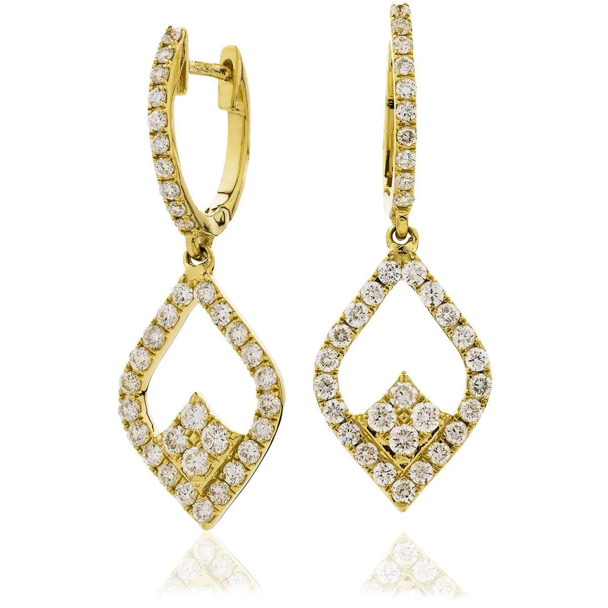 DIAMOND FANCY DROP EARRINGS IN 18K YELLOW GOLD